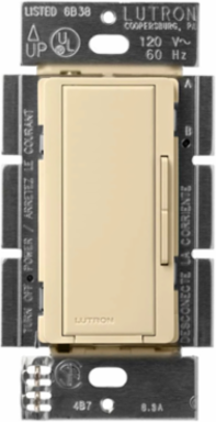 Maestro Remote Dimmer Ivory 120V, Gloss Finish, Clamshell Packaging