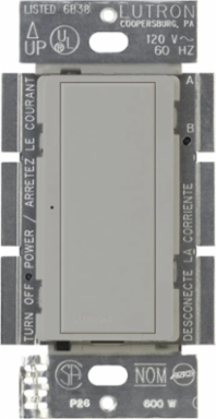 Maestro 8A Electronic Switch 120V, Glossy Finish, Gray Color