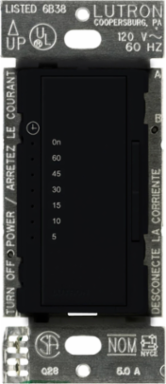 Maestro Countdown Timer Switch, 5A, 5-60 Minute Range, Gloss Black Finish