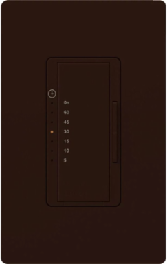 Maestro Countdown Timer Switch, 120V, 600W, 5A, 5-60 Min Timing, Glossy Finish, Brown