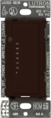 Maestro Countdown Timer Switch, 120V, 600W, 5A, 5-60 Min Timing, Glossy Finish, Brown
