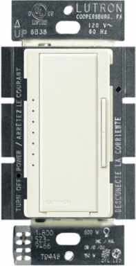 Maestro LED+ Dimmer Switch, 150W Dimmable LED/CFL, 600W Incandescent, Biscuit Finish