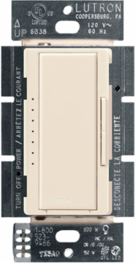 Maestro LED+ Dimmer Switch, 150W LED/CFL, 600W Incandescent, Light Almond