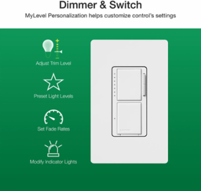 Maestro LED+ Dual Dimmer/Switch, 75W LED, 2.5A Fan Control, Satin Biscuit Finish