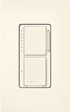 Maestro LED+ Dual Dimmer/Switch, 75W LED, 2.5A Fan Control, Satin Biscuit Finish