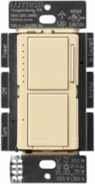 Maestro LED+ Dual Dimmer & Switch, 75W LED, 2.5A On/Off, Ivory Finish
