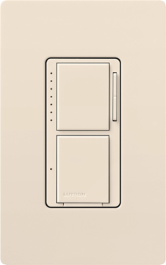 Maestro LED+ Dual Dimmer/Switch 75W, 2.5A, Gloss Finish, Light Almond