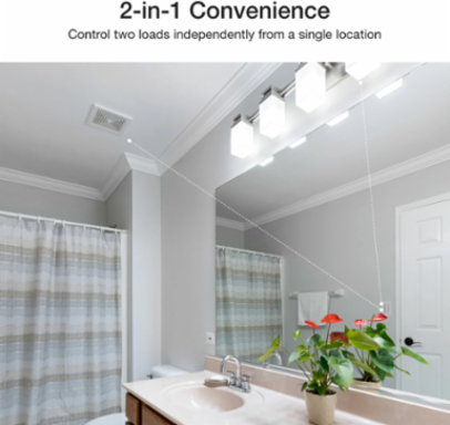 LED+ Dual Dimmer & Timer, 75W LED, 2.5A Fan, Satin Biscuit Finish
