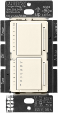 LED+ Dual Dimmer & Timer, 75W LED, 2.5A Fan, Satin Biscuit Finish