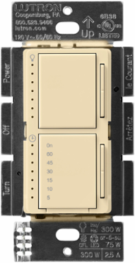 Maestro LED+ Dimmer Timer - 75W Dimming up to 2.5A, Glossy Ivory Finish