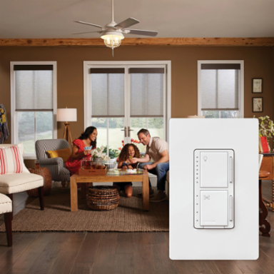 Maestro Dual LED+ Dimmer & 4-Speed Fan Control, 75W LED/250W Incandescent, 1.5A