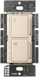 Maestro Dual LED+ Dimmer & 4-Speed Fan Control, 120V/75W, Light Almond