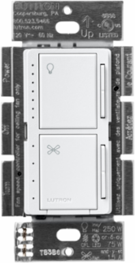 Maestro LED+ Dimmer & 4-Speed Fan Control, 75W LED/250W Incandescent, Satin Finish, 1.5A Fan