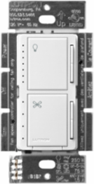 Maestro Dual LED+ Dimmer & 4-Speed Fan Control, 1.5A, Satin Finish, Snow