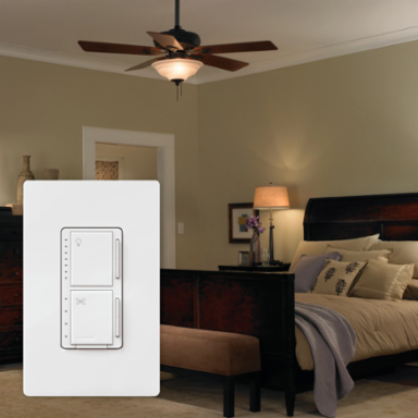 Maestro LED+ Dimmer & 4-Speed Fan Control 75W/250W, 1.5A, Ivory