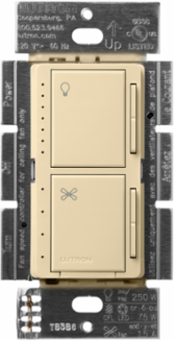 Maestro LED+ Dimmer & 4-Speed Fan Control 75W/250W, 1.5A, Ivory
