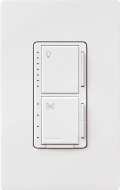 Maestro Dual LED+ Dimmer & 4-Speed Fan Control 1.5A 75W White