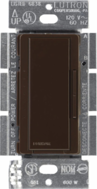 Maestro 600W Electric Low Voltage Dimmer, Glossy Finish, Brown Color