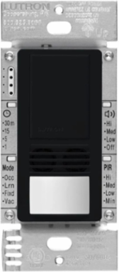 Maestro 6A Dual-Tech Motion Sensor Switch, Black, 180° Field of View, Dual Sensing Technology