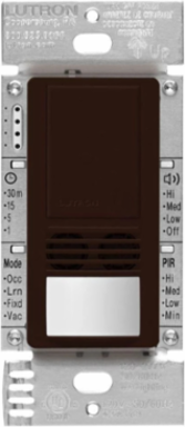 Maestro Dual Technology Vacancy Sensor Switch, 6A Load, Brown Finish, 180-Degree Sensing