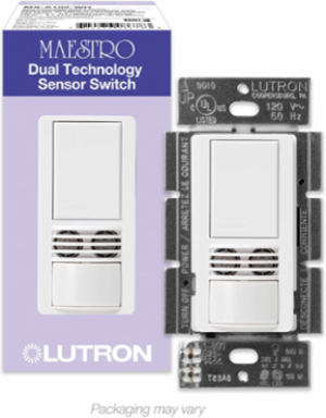 Maestro Dual Technology Motion Sensor Switch 6A, 900 ft² Major Motion Coverage, White
