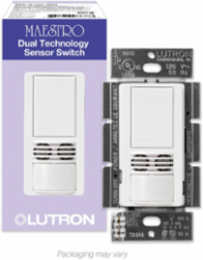 Maestro Dual Technology Motion Sensor Switch 6A, 900 ft² Major Motion Coverage, White