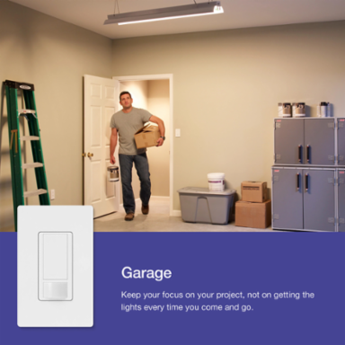 Maestro 2A Single Pole Motion Sensor Switch, 180-Degree Detection, 900 sq ft Coverage