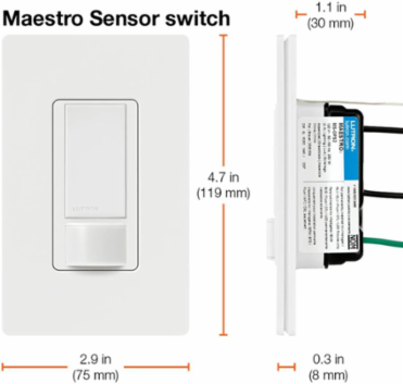 Maestro Motion Sensor Switch 2A, 180° Field of View, Light Almond