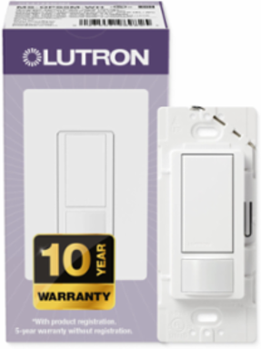 Maestro 5A Occupancy Sensor Switch, White, 900 ft2 Coverage
