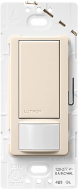 Maestro Dual Voltage Motion Sensor Switch 6A, 900 ft² Coverage, Light Almond
