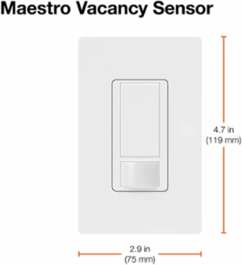 Maestro Motion Sensor Switch, 2A, 180-Degree PIR Detection, Satin Finish