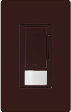 0-10V Motion Sensor/Dimmer Switch, 8A Load, Brown Finish, PIR Detection, 180 FOV