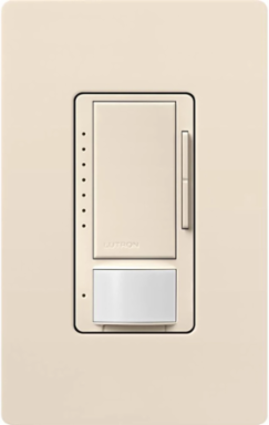 Maestro 0-10V Dimmer Sensor Light Switch, 180  PIR Detection, 900 ft2 Coverage, Light Almond