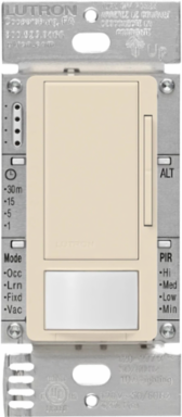 Maestro 0-10V Dimmer Sensor Light Switch, 180° PIR Detection, 900 ft² Coverage, Light Almond