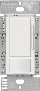 Maestro 0-10V Dimmer Sensor, 8A Load, 180° Sensing Range, White Finish