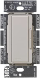 Maestro Companion Dimmer Switch - 120V, Satin Finish, Plastic/Metal, Taupe