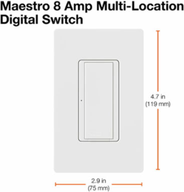 Maestro 8A Electronic Switch, Snow Finish, Multi-Location, 120V