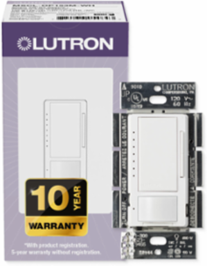 Maestro LED+ PIR Motion Sensor Dimmer Switch, 150W for LED, 600W for Incandescent, 180° Field of View