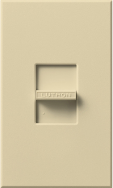 Slide-to-Off Dimmer for LED/Fluorescent Lighting Control, 1 Pole, 4.56 Inch, Matte Ivory