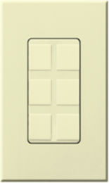 6-Port Frame with Blanks, Almond Color, Glossy Finish, Plastic Material