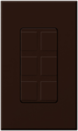 6-Port Frame with Blanks, Matte Brown, Surface Mounted Plastic Enclosure