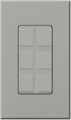 6-Port Frame with Blanks, Gray, Plastic, Surface Mount, Matte Finish