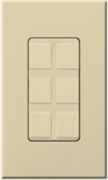 6-Port Wall Frame with Blanks, Ivory Color, Plastic Material