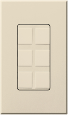 6-Port Frame with Blanks, Light Almond, Surface Mount, Plastic Material