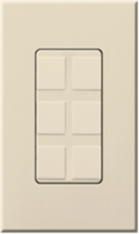 6-Port Frame with Blanks, Light Almond, Surface Mount, Plastic Material