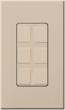 6-Port Frame with Blanks in Taupe, Plastic Enclosure, Surface Mounting