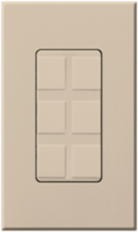 6-Port Frame with Blanks in Taupe, Plastic Enclosure, Surface Mounting