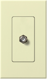 NOVA T Coaxial Cable Wall Jack, F-style, 75-Ohm, Almond Color