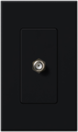 NOVA T Cable TV Jack, F-style, 75-Ohm Coaxial, Gloss Black Finish