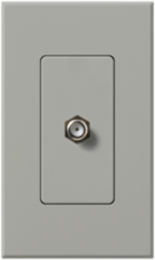 NOVA T Gray Cable TV Jack, 75-Ohm Coaxial, Single Port, UL/CSA Certified